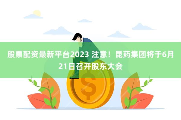 股票配资最新平台2023 注意！昆药集团将于6月21日召开股东大会