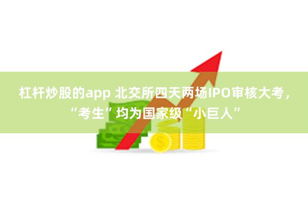 杠杆炒股的app 北交所四天两场IPO审核大考，“考生”均为国家级“小巨人”