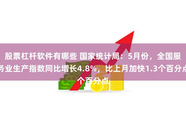 股票杠杆软件有哪些 国家统计局：5月份，全国服务业生产指数同比增长4.8%，比上月加快1.3个百分点