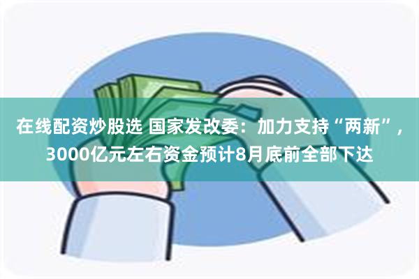 在线配资炒股选 国家发改委：加力支持“两新”，3000亿元左右资金预计8月底前全部下达