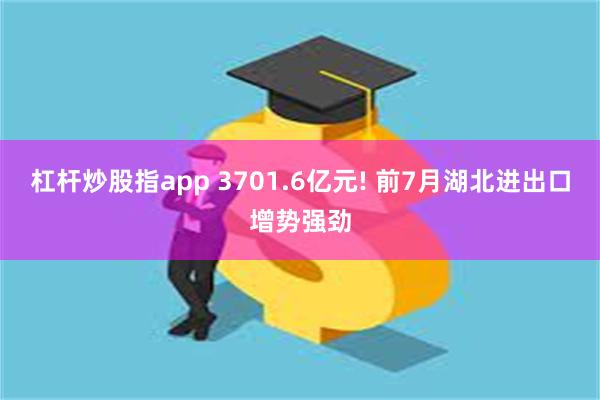 杠杆炒股指app 3701.6亿元! 前7月湖北进出口增势强劲