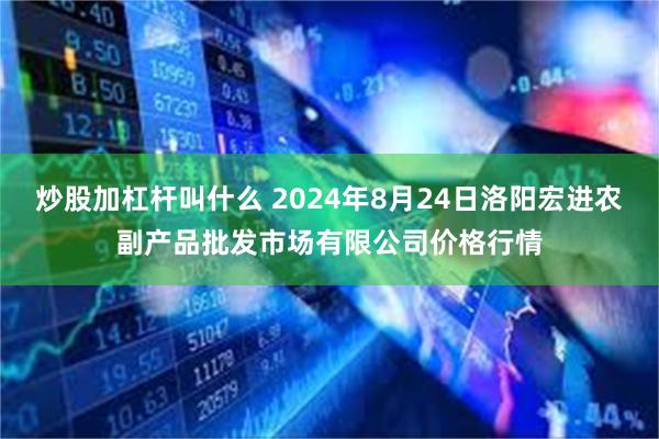 炒股加杠杆叫什么 2024年8月24日洛阳宏进农副产品批发市场有限公司价格行情