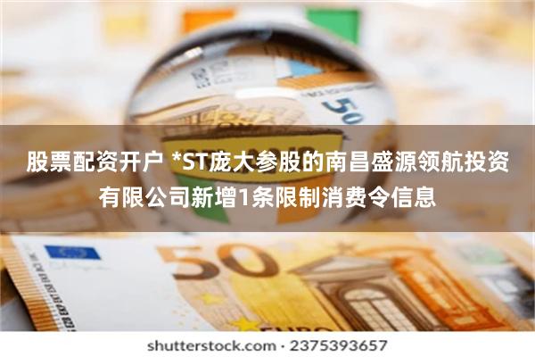 股票配资开户 *ST庞大参股的南昌盛源领航投资有限公司新增1条限制消费令信息