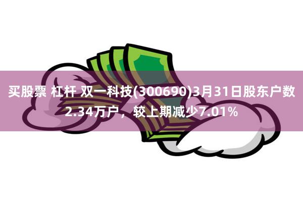 买股票 杠杆 双一科技(300690)3月31日股东户数2.34万户，较上期减少7.01%